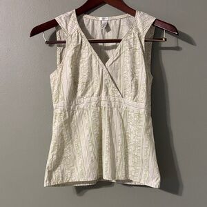 Vintage Old Navy Cream and Green Tank Top